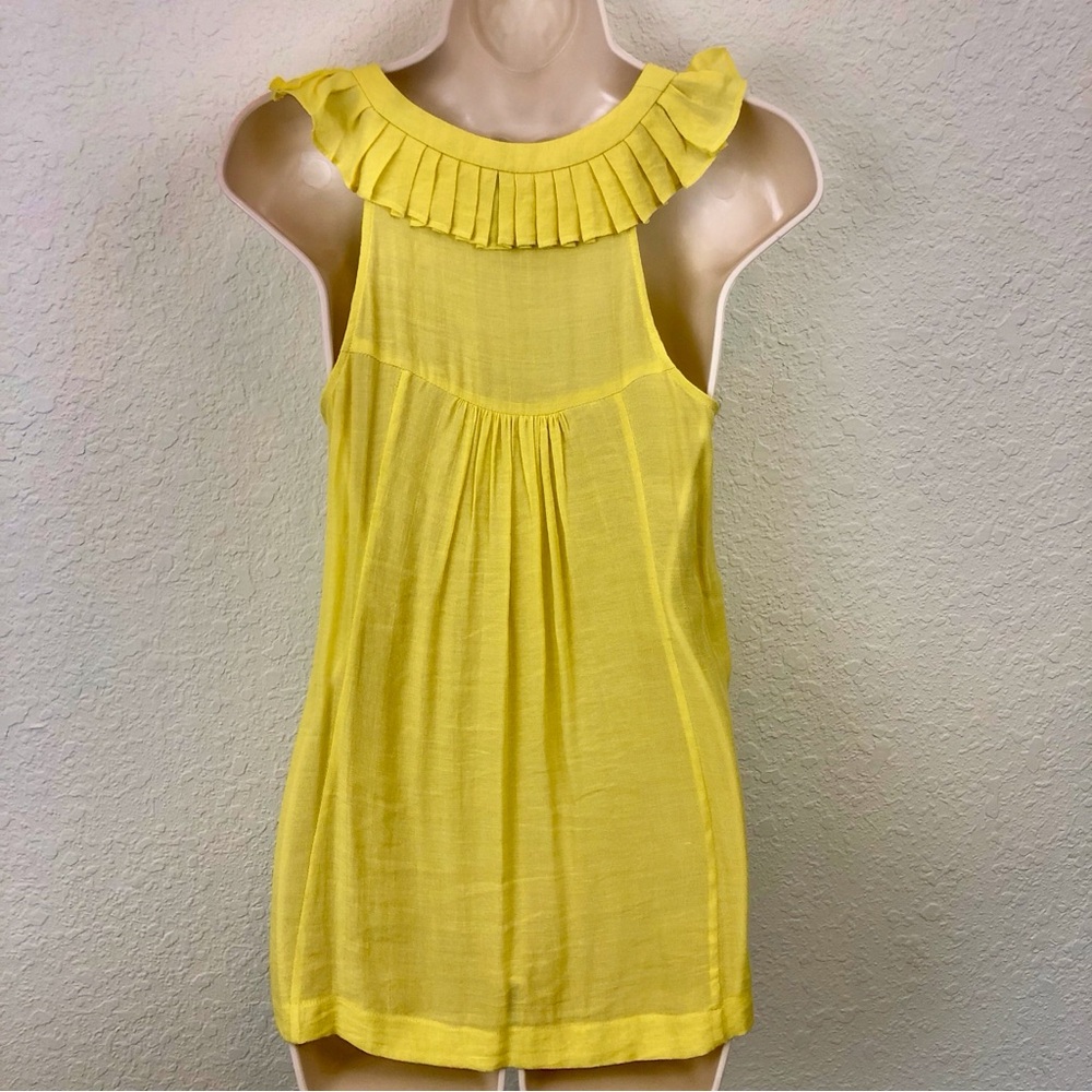 Sine Yellow Ruffle Racerback Top - Picture 16 of 16
